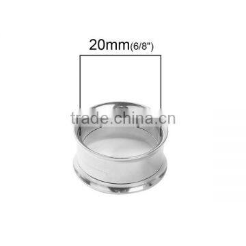 18mm Stainless Steel Ear Stretcher Expander Cylinder Silver Tone Fashion Ear Gauges photo-2