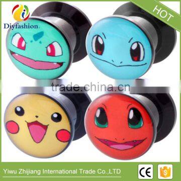 Cute popular acrylic Pokemon body piercing jewelry ear plug