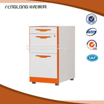 Factory cheap price metal storage 3 drawer pedestal movable file cabinet