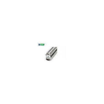 width 12.2mm AWG 22 - 4 Grey Din Rail Terminal Blocks for Electric Lighting 600V 85A