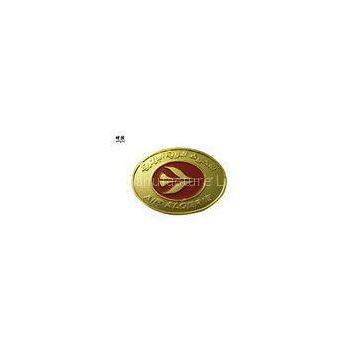 Zinc Alloy Material Gold Collector Coins , Red Color Fill Elongated Navy Challenge Coins