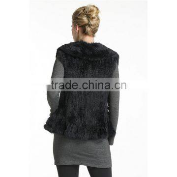 SJ347-01 Women Knitted Rabbit Fur Vest/Gilet/Waistcoat photo-3