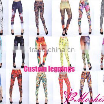 Cheap Custom Wholesale Fashion Galaxy Digital Owl Printed Pants Women Hot Sexy Photos Leggings