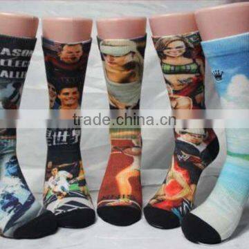 OEM 360 Women Heat Sublimation Printing Socks Printing Crew Sock photo-4