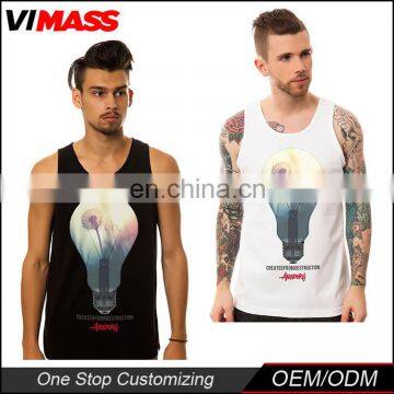 Custom Printed Logo Cotton Mens Tank Top