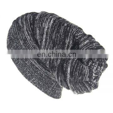Two-color wrinkled hat warm hedge heap hat hood knitting wool hat