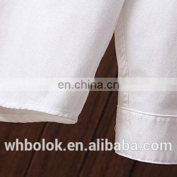 OEM Men's White Blue Oxford Shirt Custom Design Logo Casual Cotton Shirt photo-6