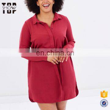 Fashion women clothing red t shirt plus size dress designs fat ladies