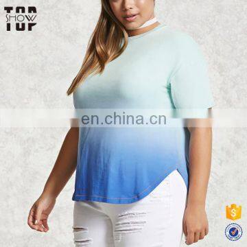 Best selling oversized t-shirt women contrast stitching plus size bodysuit