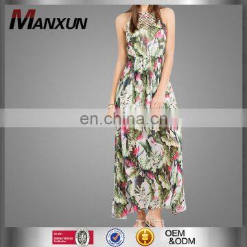 New Design Fancy Women Summer Dress Floral Printed Women Maxi Long Dress