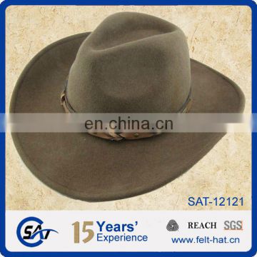 pure wool felt outdoor cowboy hat for wholesale