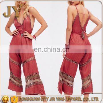 Summer Hollow out Playsuit Latex Jumpsuit Spaghetti String Jumpsuits Fitness
