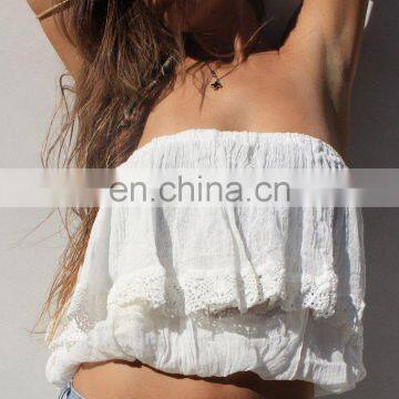 Brand New Fashionable Girl's Beachwear Rayon Dyed Sexy Off Shoulder Top