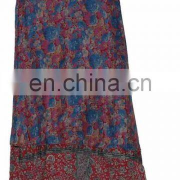 Assorted Color Print Ladies Vintage Silk Sari Wrap Skirts Online