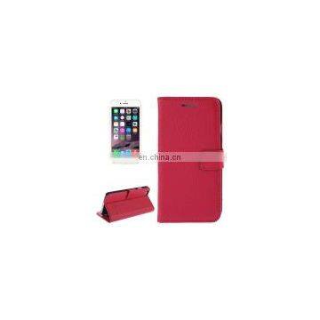 Litchi Texture Magnetic Genuine Leather Case with Holder & Card Slots & Wallet for iPhone 6 Plus