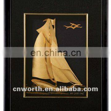 3D gold foil Arab ship with frame