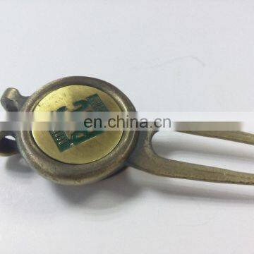 Zinc alloy die cast antique brass plated customized divot tool
