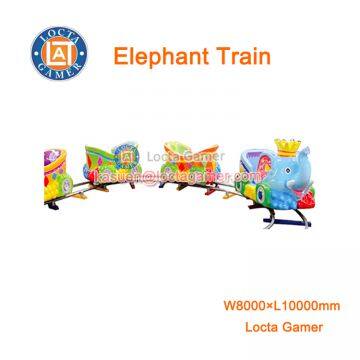 Zhongshan amusement park Children Rail train 8 Seat Elephant Train, electric train, earn money, kiddie rides