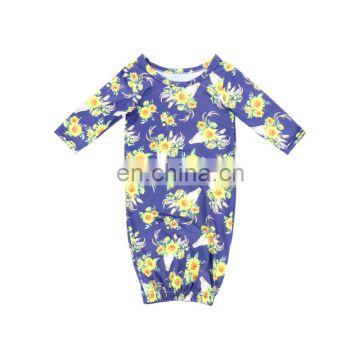 Sunflower Skull Long Sleeves Gown Sleeping Bag Sleepwear Baby Newborn