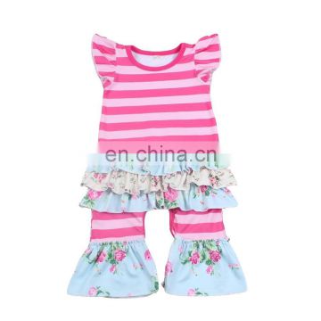 Ruffle designer children's clothing wholesale stripe baby clothes china