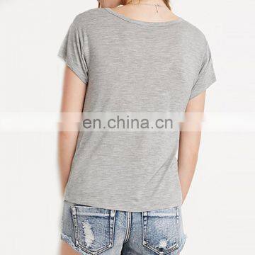 Wholesale Slim Fit Ladies Blank Tee T Shirts Cotton V Neck T Shirt Women