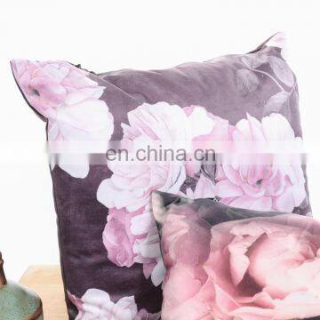 2019 Amazon Top Seller New Design Peony Flower Printed Black Cushion Cover Pillowcase photo-7