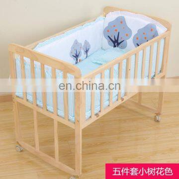 2020 New Design 5 Pcs 100% Cotton Fabric Reactive Printing Cartoon Animal Pattern Soft Crib Baby Bedding Set With Factory Price photo-4