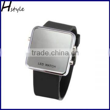 Unisex Mirror Dial LED Digital Sport Watch Black WP022