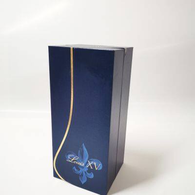 Customizable Fashion Printing Unilateral Opening & Closing Texture Paper Wine Box Red Wine Gift Box photo-2