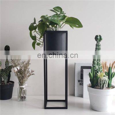 Iron Round Simple  Green Plant Geometry black Flower Stand metal Flower Pot planter pot for home decor