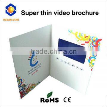 super thin A5 cover size 4.3inch wedding invitation card,LCD video brochure,LCD video booklet