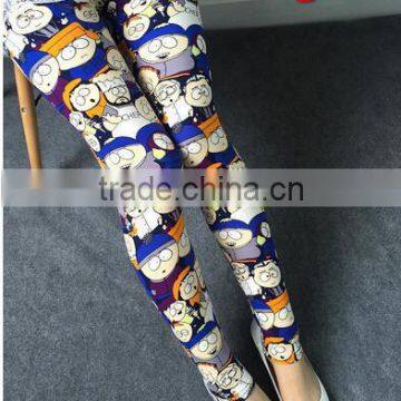 women funny cartoon boy pattern printed leggings for women