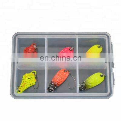 Copper Metal Fishing Lure Spoon Bait Vibration Artificial Hard Baits Spinner 6pcs/box