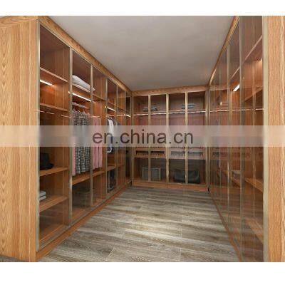 U Shaped Walk in Wardrobe Modern Mirrored Wardrobe Closet