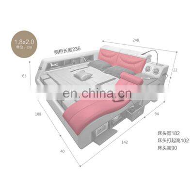 New Latest Double King Size massage Bed Custom Italy Bedroom Furniture Modern Luxury Bedroom Furniture sets