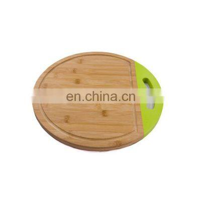 Newest Kitchen Bamboo Round Chopping Cutting Board with Nonslip Silicone