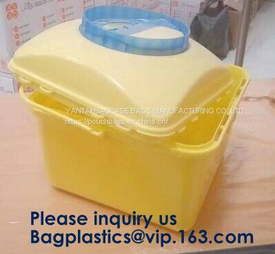BIOHAZARD WASTE CONTAINERS, PLASTIC STORAGE BOX, MEDICAL TOOL BOX, SHARP CONTAINER, SAFETY BOX, Disposable Hospital Bioh photo-5