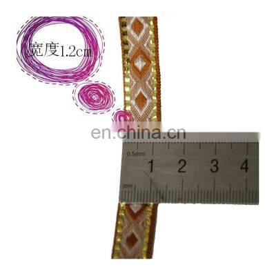 Spot Wholesale Width 1.2CM Jacquard Ribbon DIY Decorative Belt Ribbon Group Bag Edge Jacquard Lace With Diamond Pattern photo-5