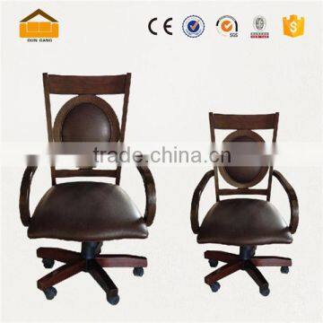 Hot Sale Wooden Black Leather Office Chair photo-2