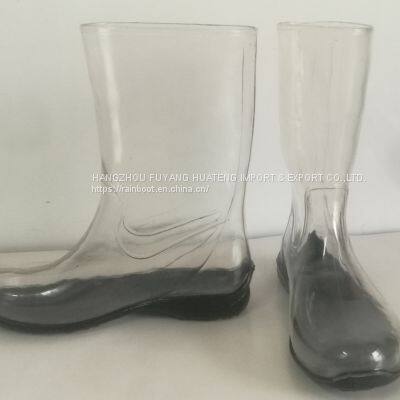 Hot Sell Women Rain Boots,Fashion Transparent Ladies Boots,Transparent Lady Boots,Female Rain Boots