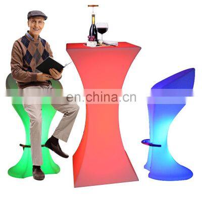 led cocktail bar table glow illuminated event night club led light bar stool furniture high cocktail table chair set