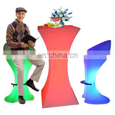 illuminated lighting up furniture outdoor glow theme event led furniture poseur table