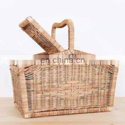 High Quality Hot Rattan Picnic Basket with Handle, Wicker Basket for Home Organizing Wholesale Supplier