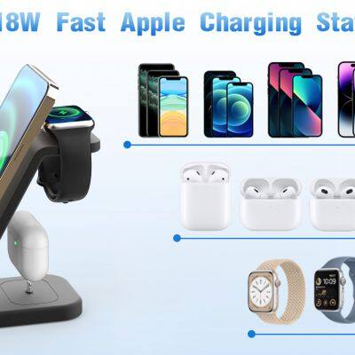 2023 Hot Selling Fast 3 in 1 Charger Stand Dock Foldable Magnetic Quick 23W Support OEM photo-3