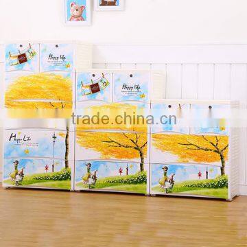 Autumn Maple Scenery Printing 3/4/5 Plastic Baby Wardrobe