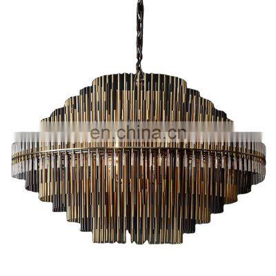 Emile New Retro Style Light Luxury Light Atmospheric Luxury Iron Pipe Crystal Chandelier