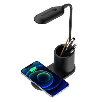 3 in 1 10W Standard Pen Holder Desk Lamp Mobile Phone Wireless Charger Multifunction Wireless Charger