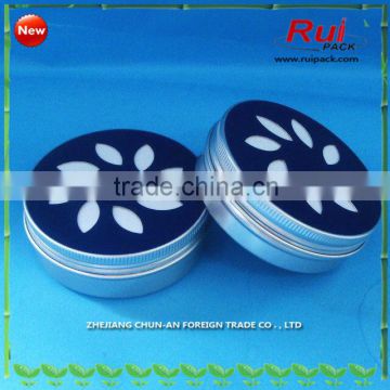 Aluminum Jar with cutout aluminum cap, cosmetic Jar