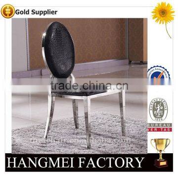 Modern black stainless steel oval back dining chair HM-S83                        
                                                Quality Choice