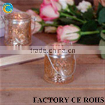 Hanging Embossed Glass Votive/Candle Holder For Home Decration photo-3